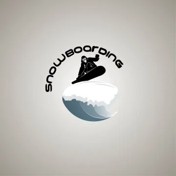 Snowboarding logo design template elements 스톡 일러스트