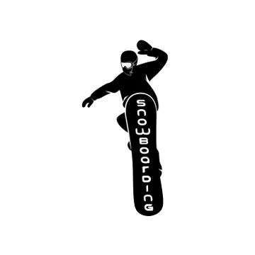 Snowboarding logo design template elements 스톡 일러스트