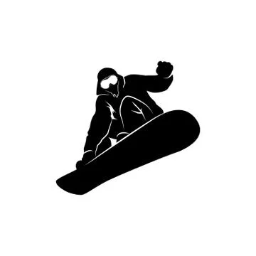 Snowboarding logo design template elements Stock Illustration