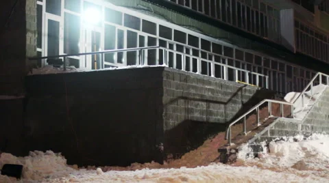 Snowboarding at night Stock Footage 61237922