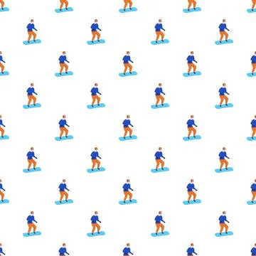 Snowboarding pattern seamless repeating vector illustration Illustrazione stock