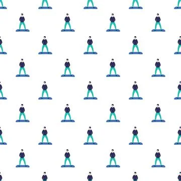 Snowboarding people seamless pattern active winter lifestyle Illustrazione stock