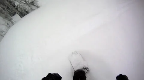 Snowboarding in Powder Stock Footage 22475959