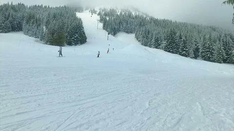 Snowboarding resort. Stock Footage 72132570