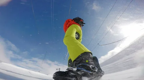 Snowboarding on a ski tow 動画素材 66940201