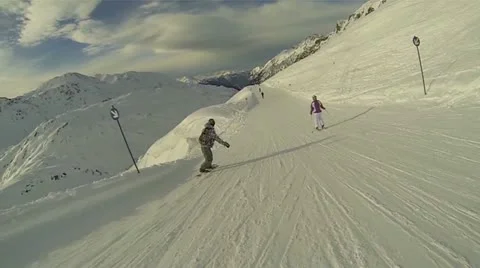 Snowboarding in St. Anton Stock-Footage 18983248