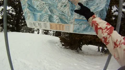 Snowboarding trail map 動画素材 10768347