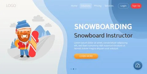 Snowboarding Website Template Stock Illustration