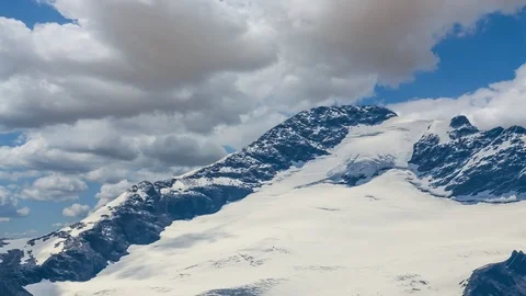 Snowbound mount top with glacier time lapse scene Stock Footage 101419131