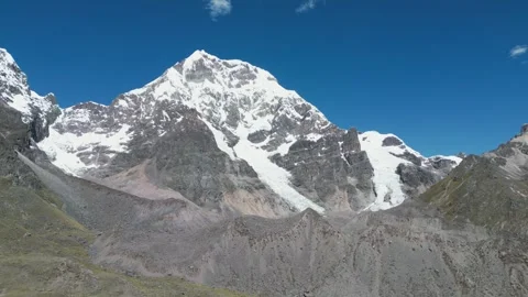SnowCapped Mountain Peak under Clear Blue Sky offers Stock Footage 283415509