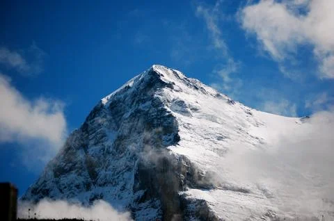 Snowcapped peak of the Eiger 写真素材