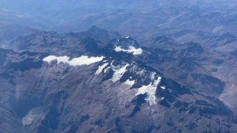 Snowcapped peruvian mountains Andes flight from Cusco to Lima Stock Footage 204715172