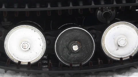 Snowcat crawler track, panoramic Stock Footage 57274558