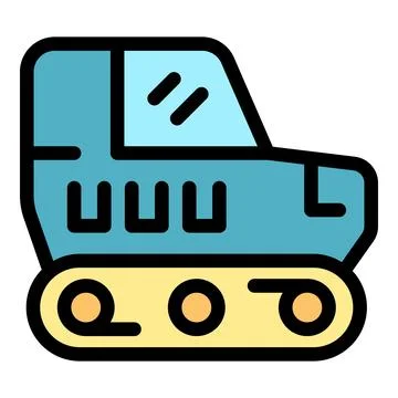Snowcat driving on continuous track, preparing slopes for skiing Stock Illustration