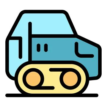 Snowcat grooming machine driving on continuous track Stock Illustration