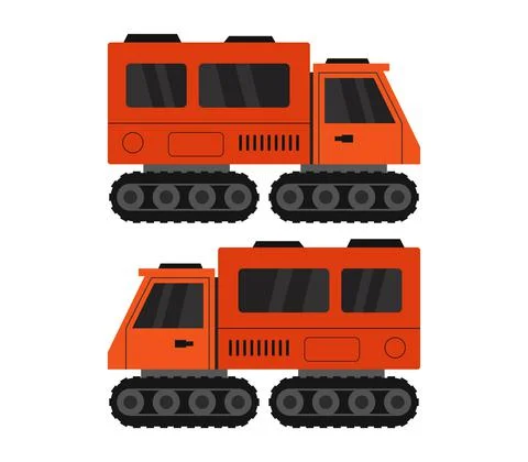 Snowcat icon illustrated in vector on white background Stock Illustration