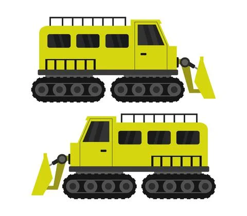 Snowcat icon illustrated in vector on white background Stock Illustration