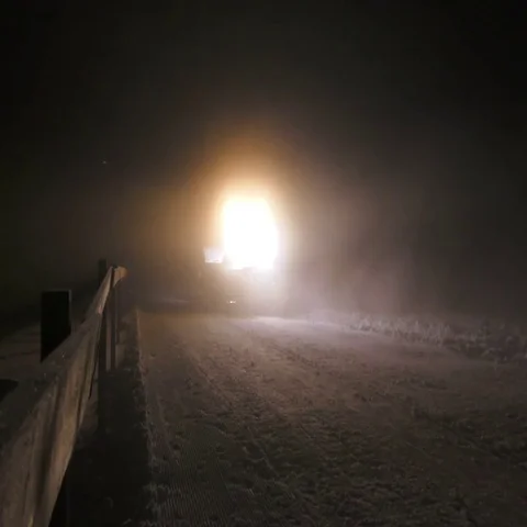 Snowcat Night Video stock 69546730