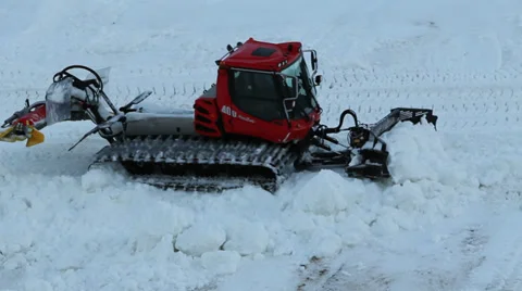 Snowcat Pushing Snow Stock-Footage 32519032