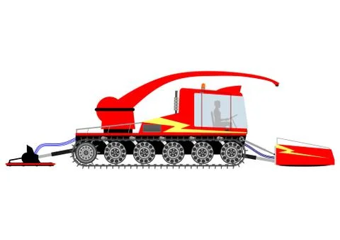 Snowcat silhouette. Stock Illustration
