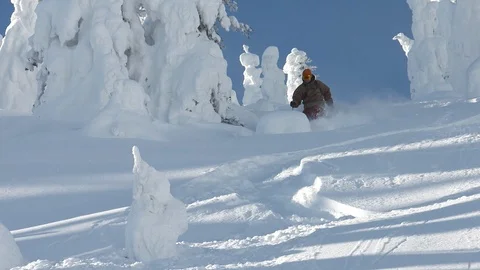 Snowcat Skiing4 Video stock 103886987