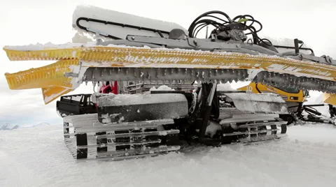 Snowcat Working on the Piste Stock Footage 54266274