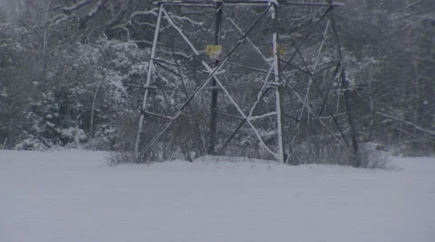 Snowcovered Pylon Video stock 1107346