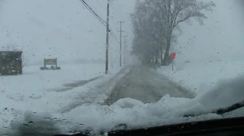 Snowcovered side street Stock Footage 8948019