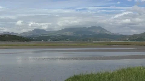 Snowdonia from estuary Stock Footage 65820139