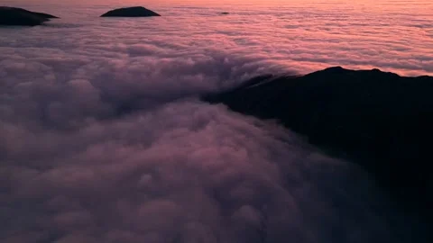Snowdonia Low Clouds Cloud Inversion at Dawn: Welsh Mountain Weather Timelapse Stock Footage 319669947