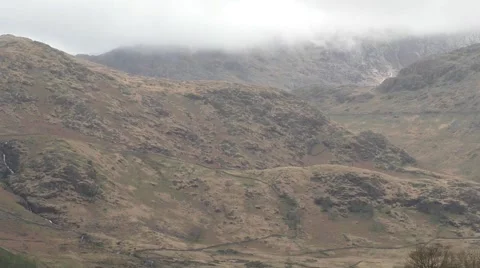 Snowdonia mountains in the clouds Stock Footage 49640161