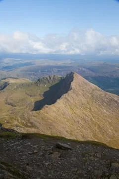 Snowdonia summit view Stock Photos