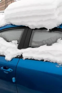 Snowdrift by car Stock Photos