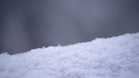 Snowdrift in heavy snowfall, slow motion close-up Stock Footage 165093069