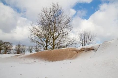 Snowdrift or snowdune Stock Photos