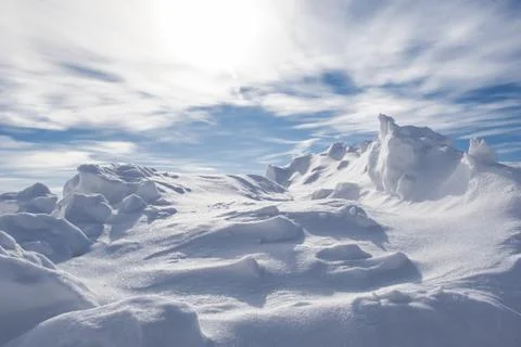 Snowdrift. Snow drift. Stock Photos
