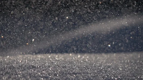 Snowdrift under thick snowfall in low sun Stock Footage 86429317