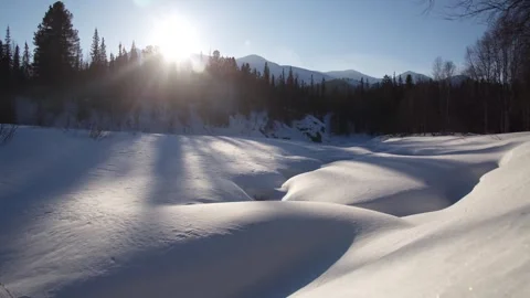 Snowdrift in Uralic mountains. Timelapse Stock Footage 282741570