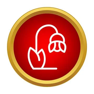 Snowdrop flower icon representing spring and new life Stock Illustration