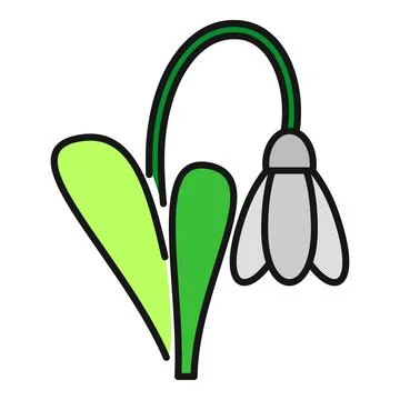 Snowdrop flower icon representing spring and nature Stock Illustration