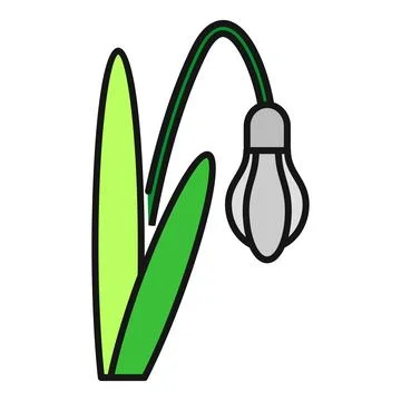 Snowdrop flower icon representing spring blooming plant Stock Illustration