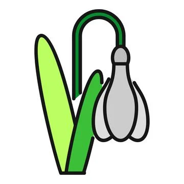 Snowdrop flower icon representing spring and nature Stock Illustration