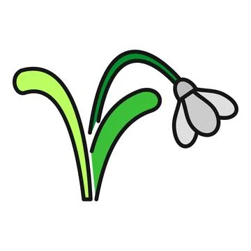 Snowdrop flower icon representing spring and new growth Ilustração Stock