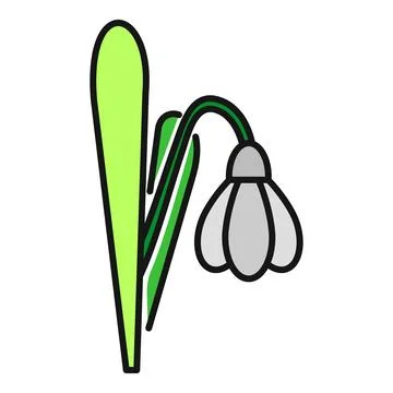 Snowdrop flower icon representing spring and rebirth Stock Illustration