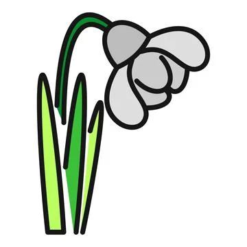 Snowdrop flower icon representing spring and blooming nature Stock Illustration