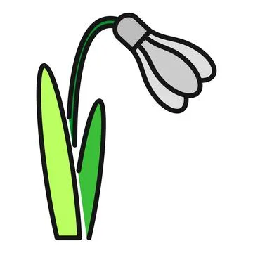 Snowdrop flower icon representing spring and new growth 스톡 일러스트