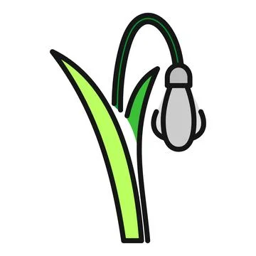Snowdrop flower icon for spring and nature concepts Stock Illustration