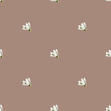 Snowdrop pattern design in watercolor for seamless textile and wrapping paper Stock Photos