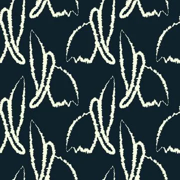 Snowdrop stylized outline seamless pattern Stock Illustration