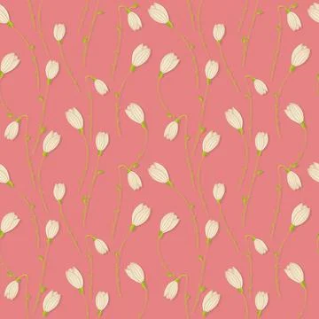 Snowdrop vector seamless pattern for your design Illustration